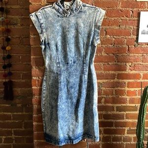 Vintage Denim Dress with exposed back